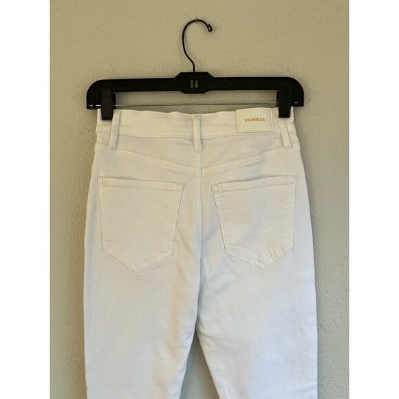 Express High Waisted White Supersoft Skinny Jeans, Size 0R - Picture 11 of 11